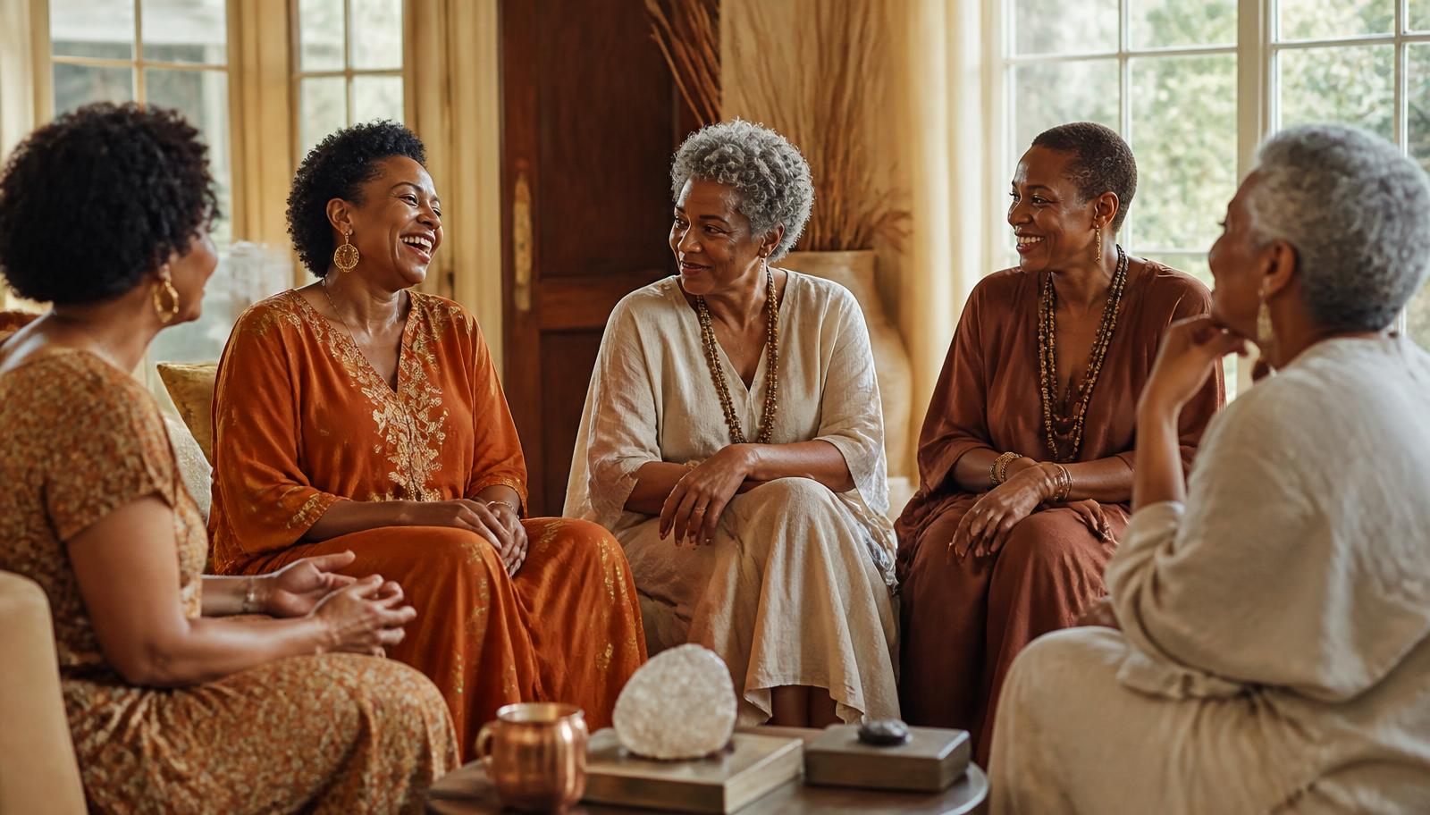 A circle of accomplished Black women in conversation at a LEAD(her)ship gathering